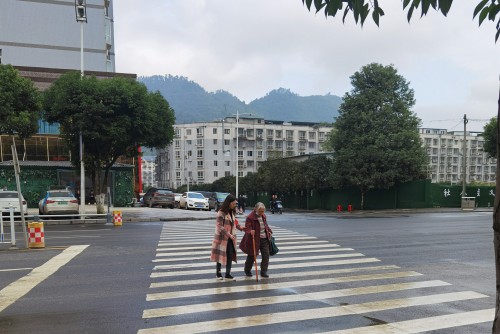 志愿者引导老人过马路 筠连县委宣传部供图.jpg