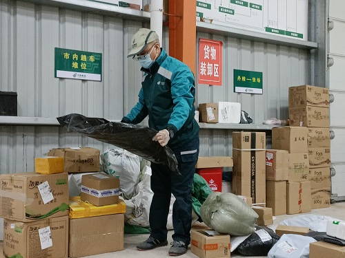罗东文正在县邮件处理中心分拣、整理邮件.jpg